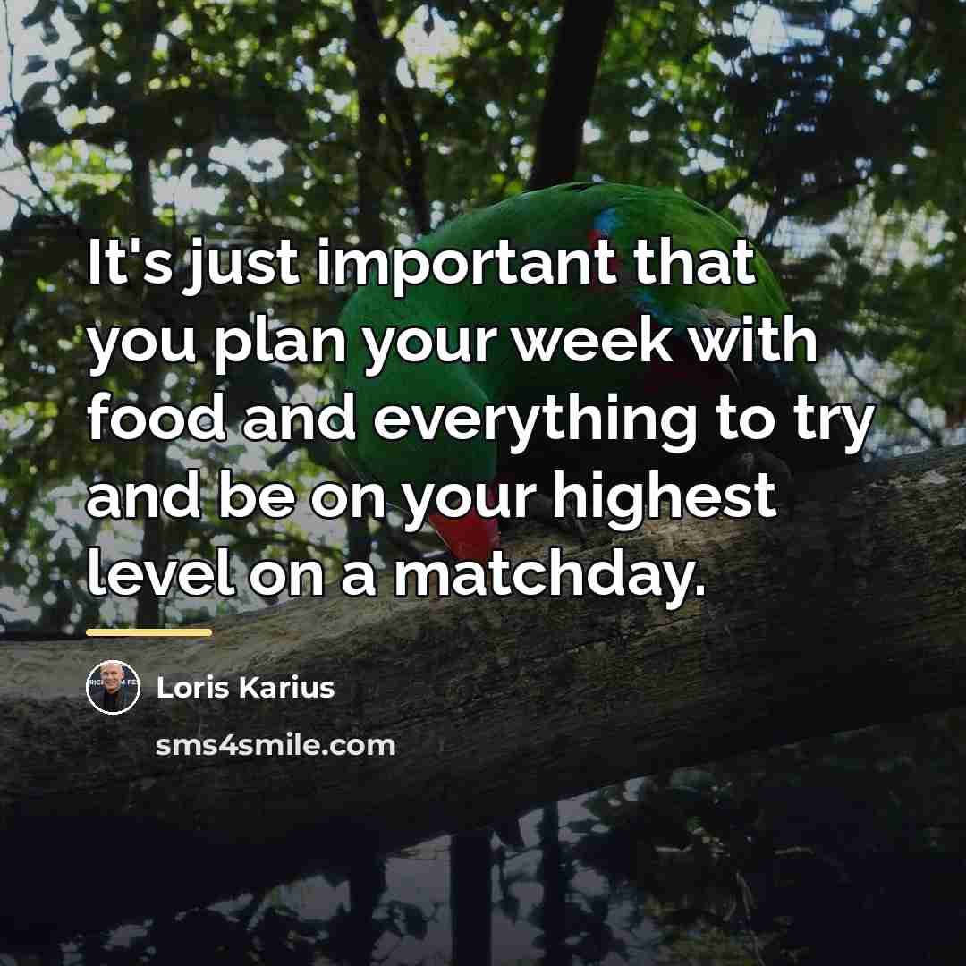 “It's just important that you plan your week with food…” quote by Loris Karius