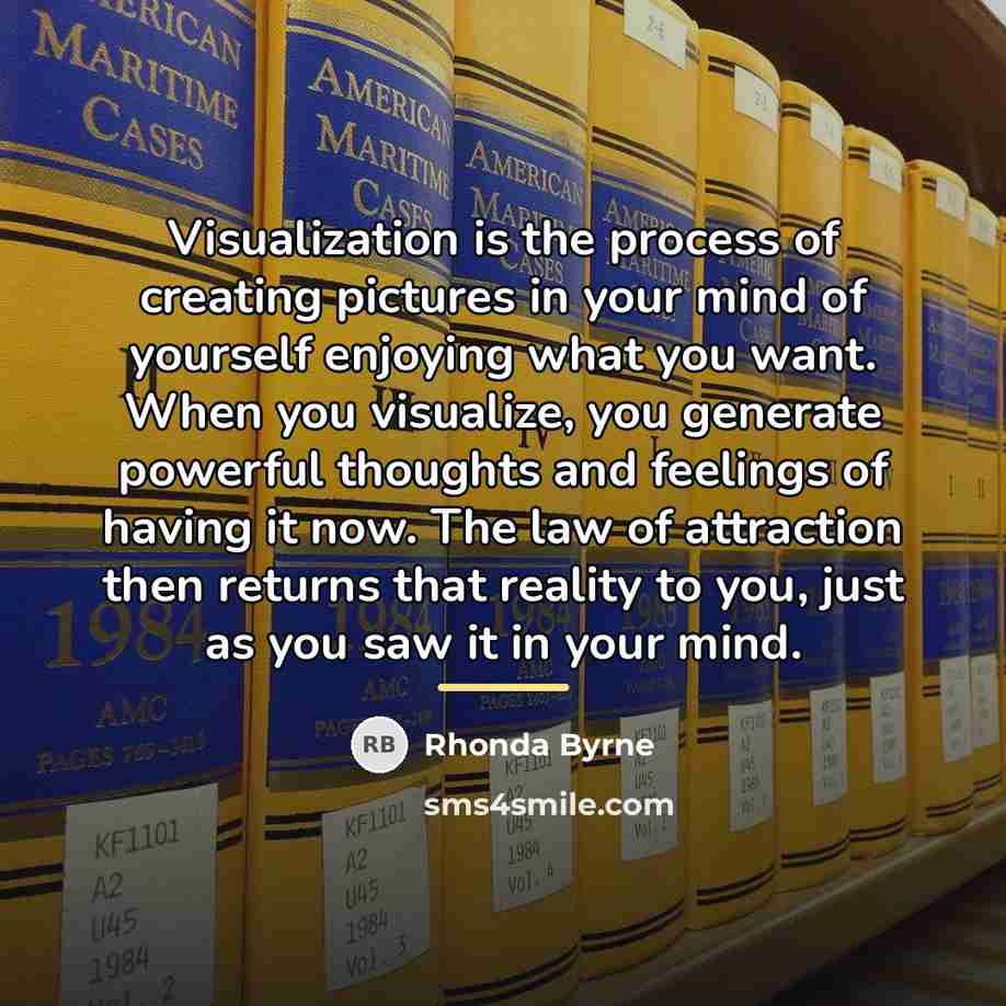 “Visualization is the process of creating pictures in your mind…” quote by Rhonda Byrne