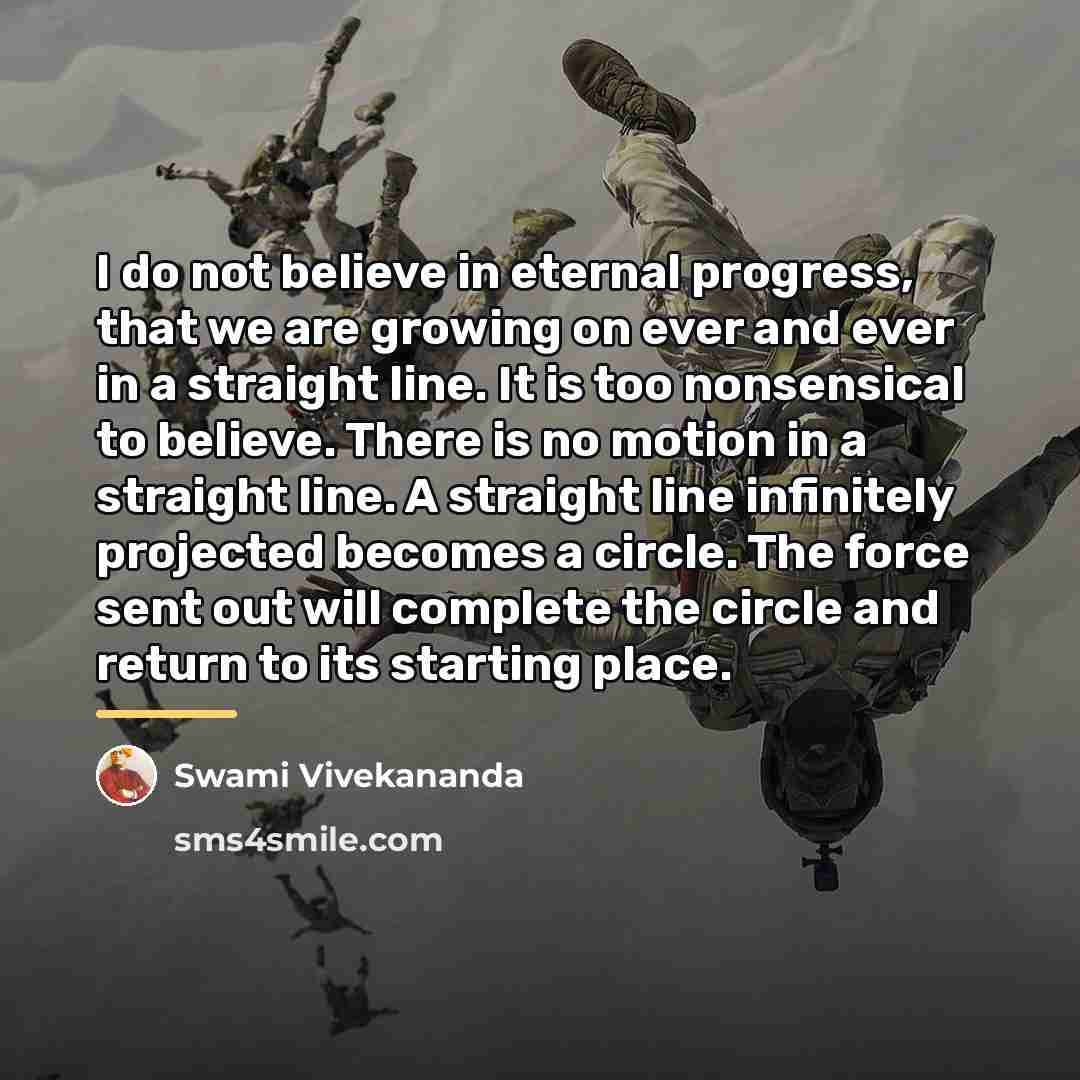“I do not believe in eternal progress, that we are…” quote by Swami Vivekananda