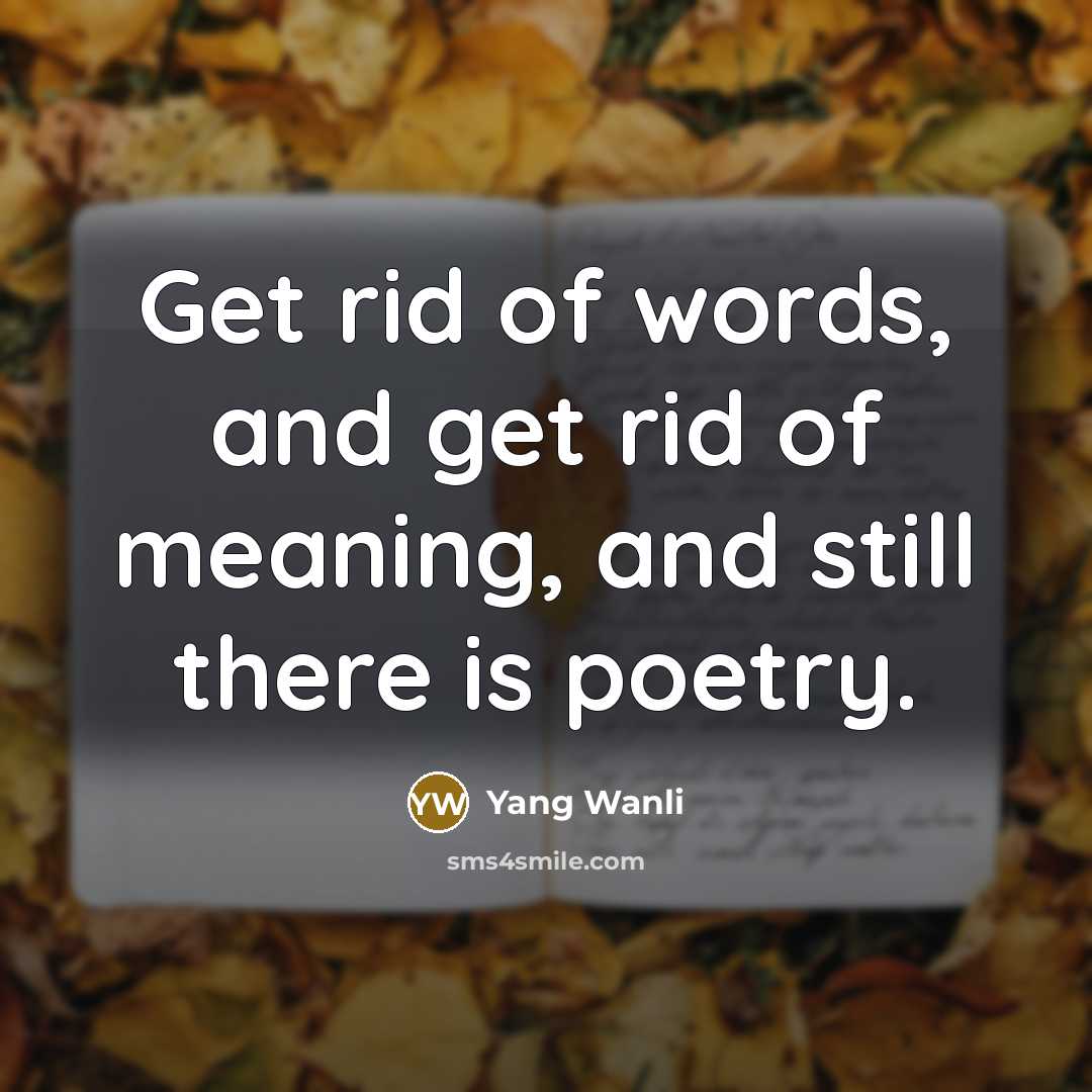 “Get rid of words, and get rid of meaning, and…” quote by Yang Wanli