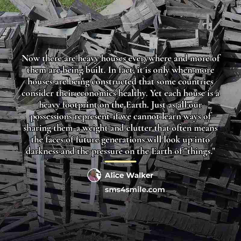 “Now there are heavy houses everywhere and more of them…” quote by Alice Walker