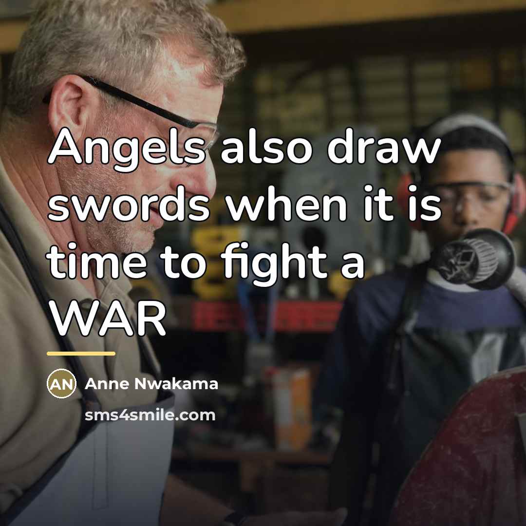 “Angels also draw swords when it is time to fight…” quote by Anne Nwakama