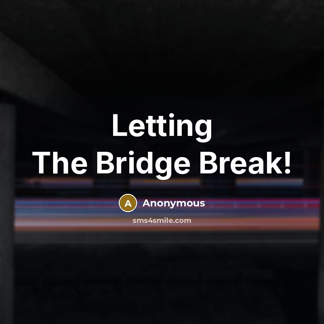 “Letting The Bridge Break!…” quote by Anonymous