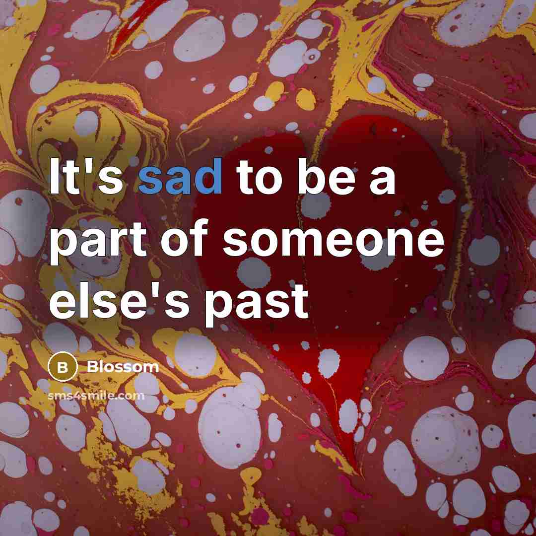 “It's sad to be a part of someone else's past…” quote by Blossom
