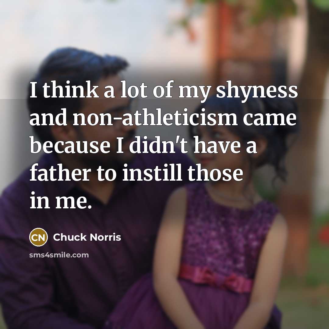 “I think a lot of my shyness and non-athleticism came…” quote by Chuck Norris