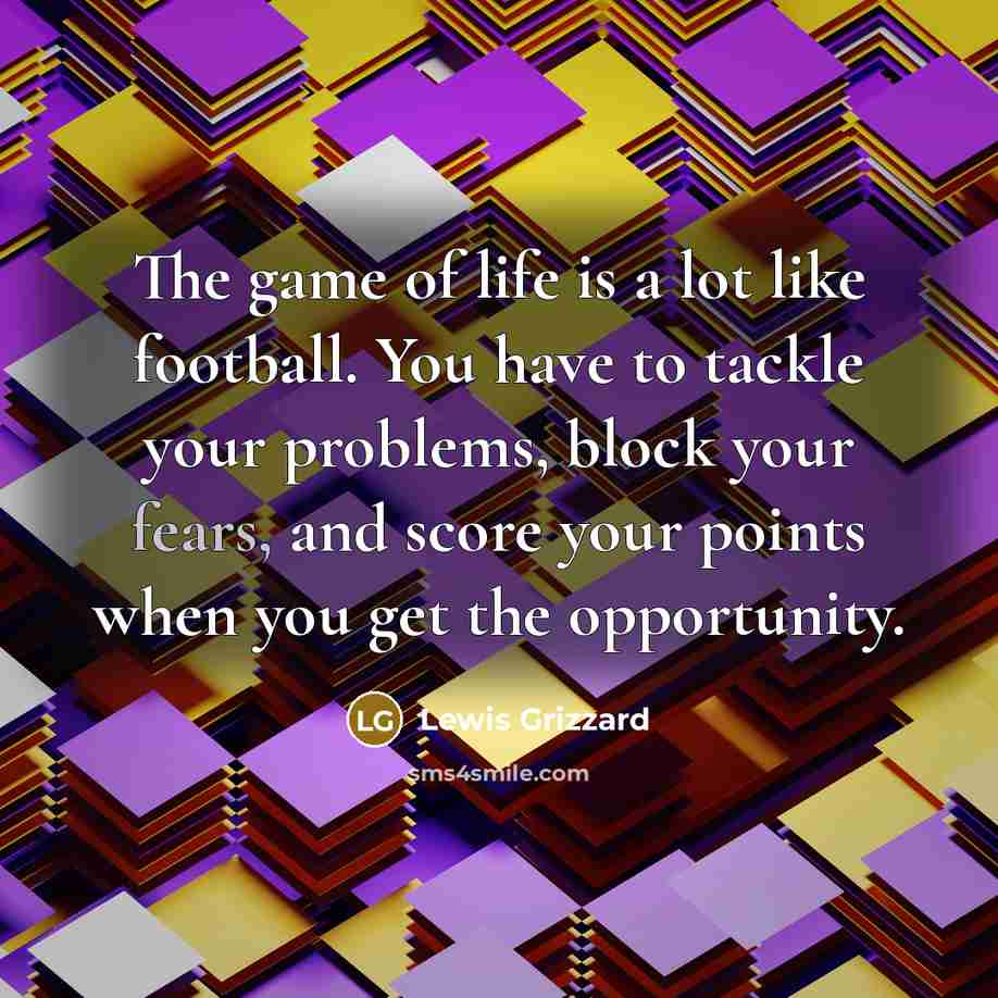 “The game of life is a lot like football. You…” quote by Lewis Grizzard