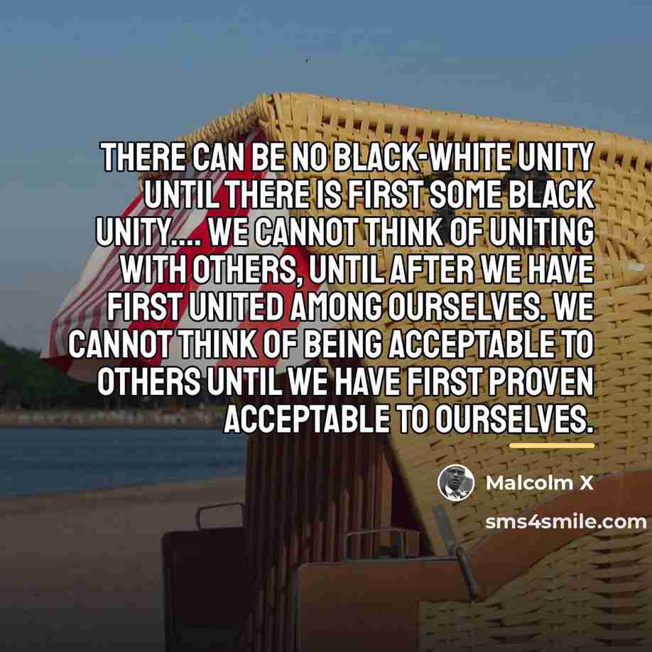 “There can be no black-white unity until there is first…” quote by Malcolm X