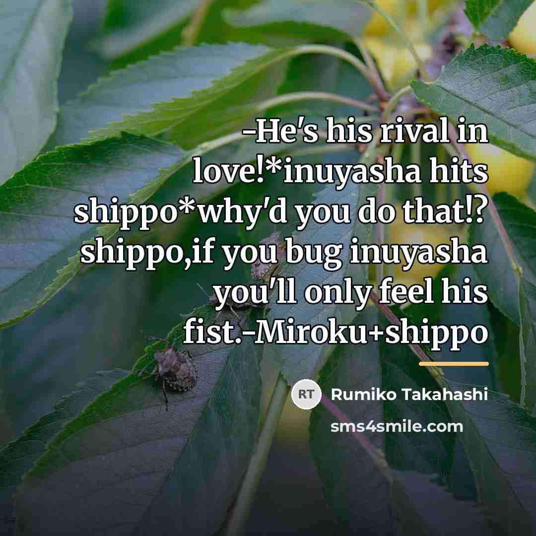 “-He's his rival in love!*inuyasha hits shippo*why'd you do that!?…” quote by Rumiko Takahashi