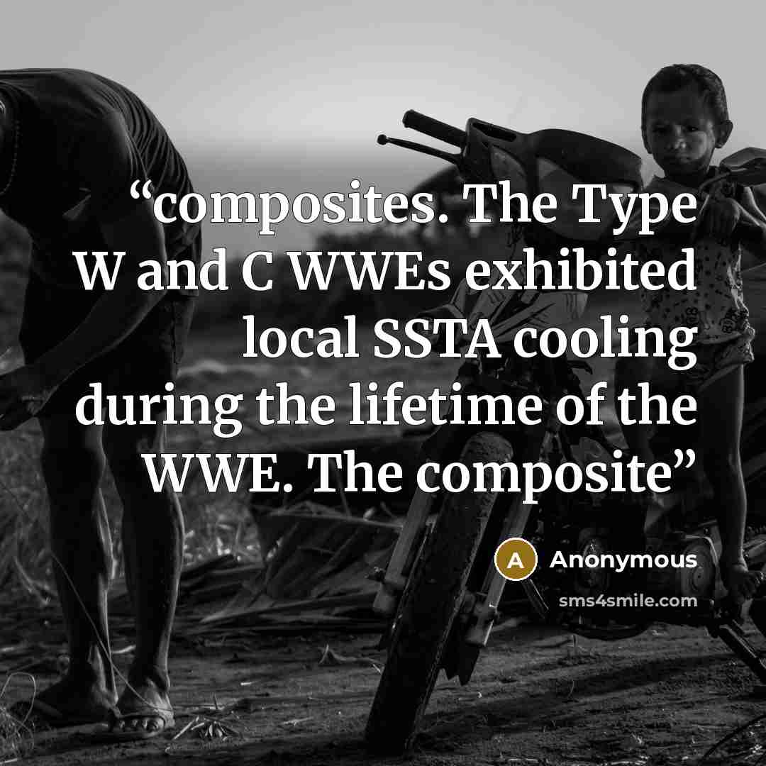 “composites. The Type W and C WWEs exhibited local SSTA cooling during the lifetime of the WWE. The composite” quote by Anonymous