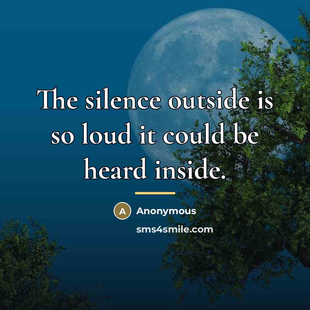 “The silence outside is so loud it could be heard…” quote by Anonymous