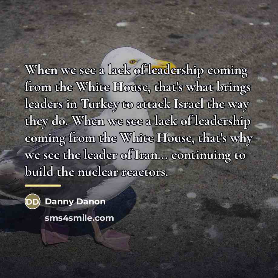 “When we see a lack of leadership coming from the…” quote by Danny Danon