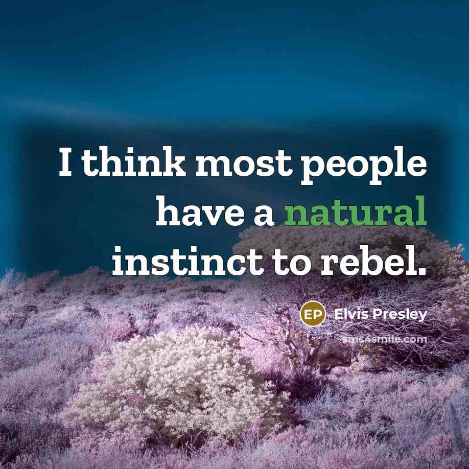 “I think most people have a natural instinct to rebel.…” quote by Elvis Presley
