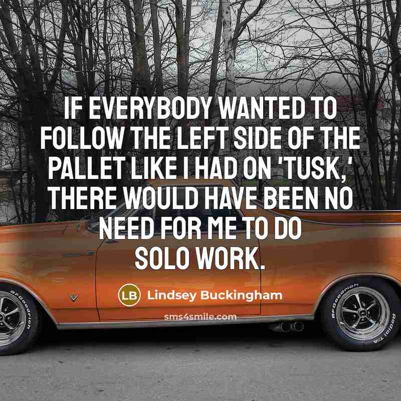 “If everybody wanted to follow the left side of the…” quote by Lindsey Buckingham