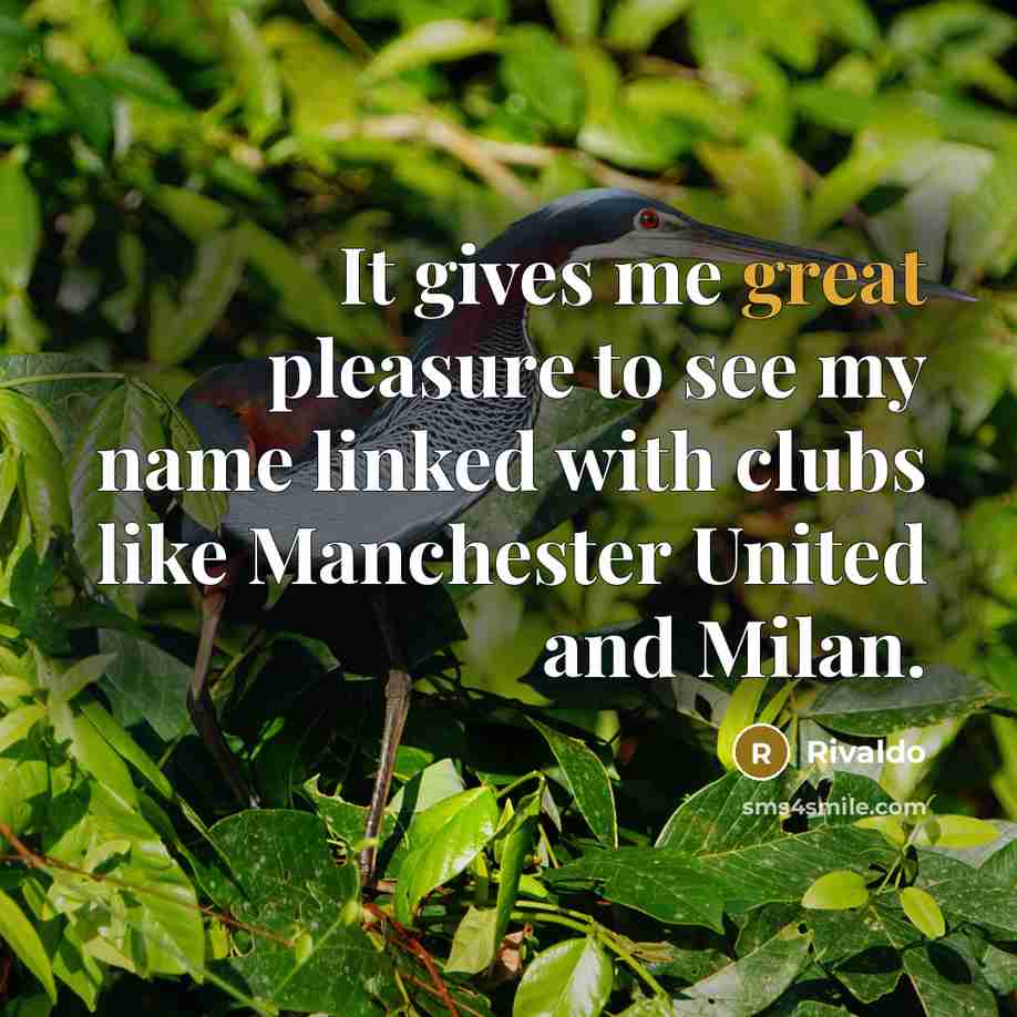 “It gives me great pleasure to see my name linked…” quote by Rivaldo