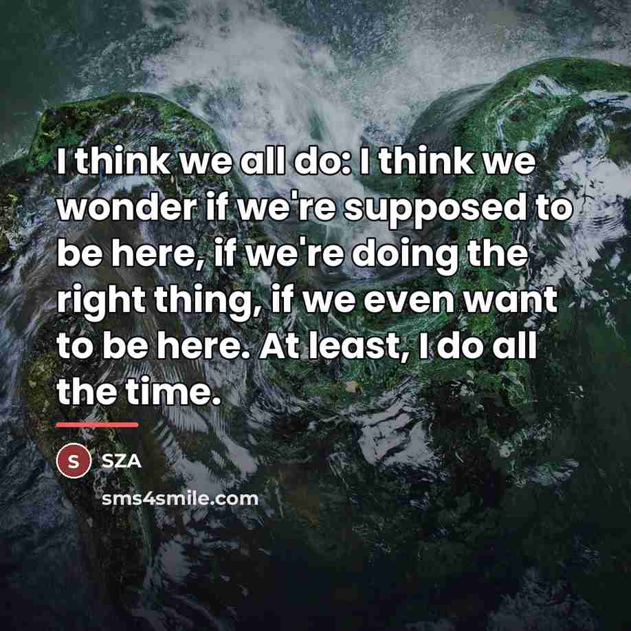“I think we all do: I think we wonder if…” quote by SZA