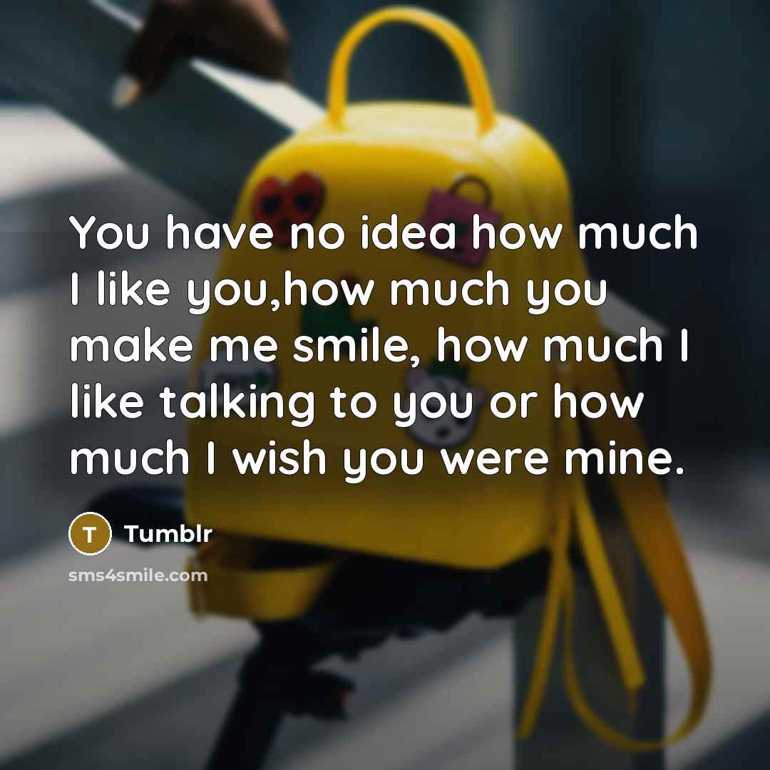 “You have no idea how much I like you,how much…” quote by Tumblr