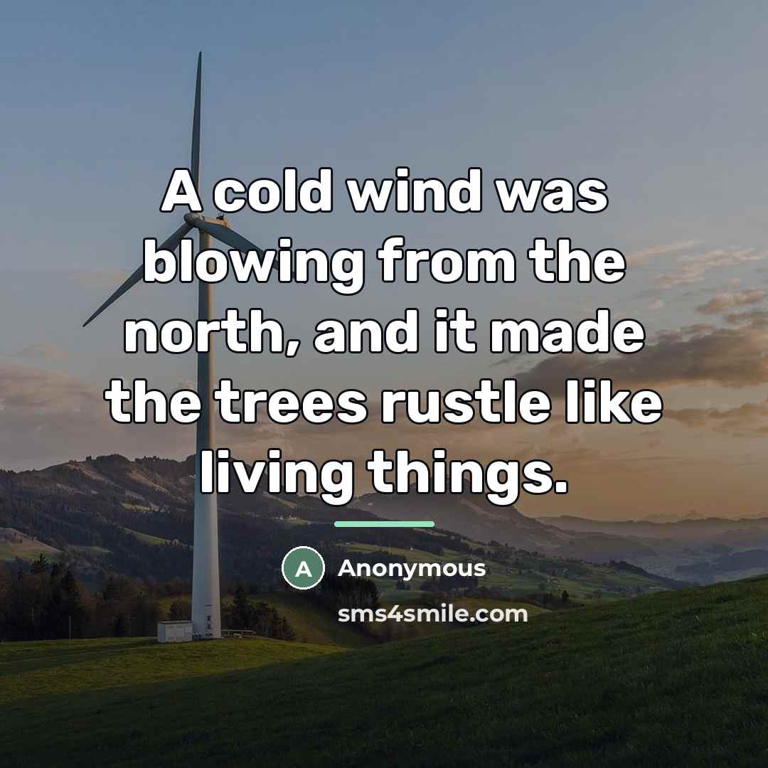 “A cold wind was blowing from the north, and it…” quote by Anonymous