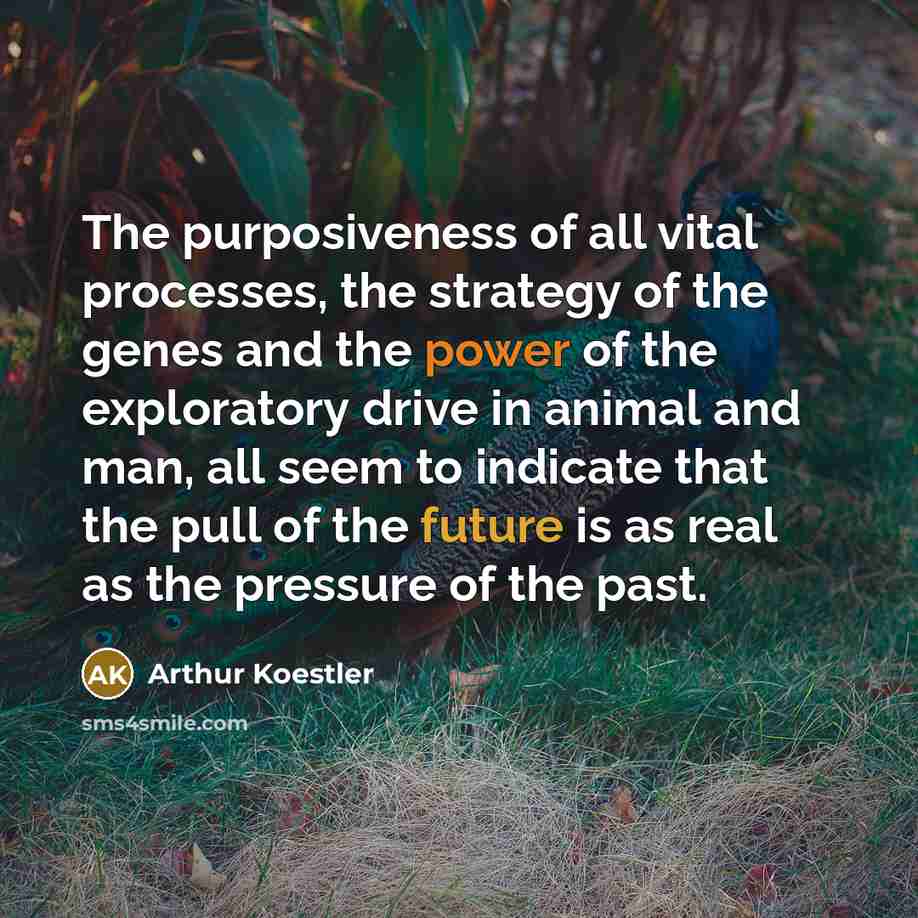 “The purposiveness of all vital processes, the strategy of the…” quote by Arthur Koestler