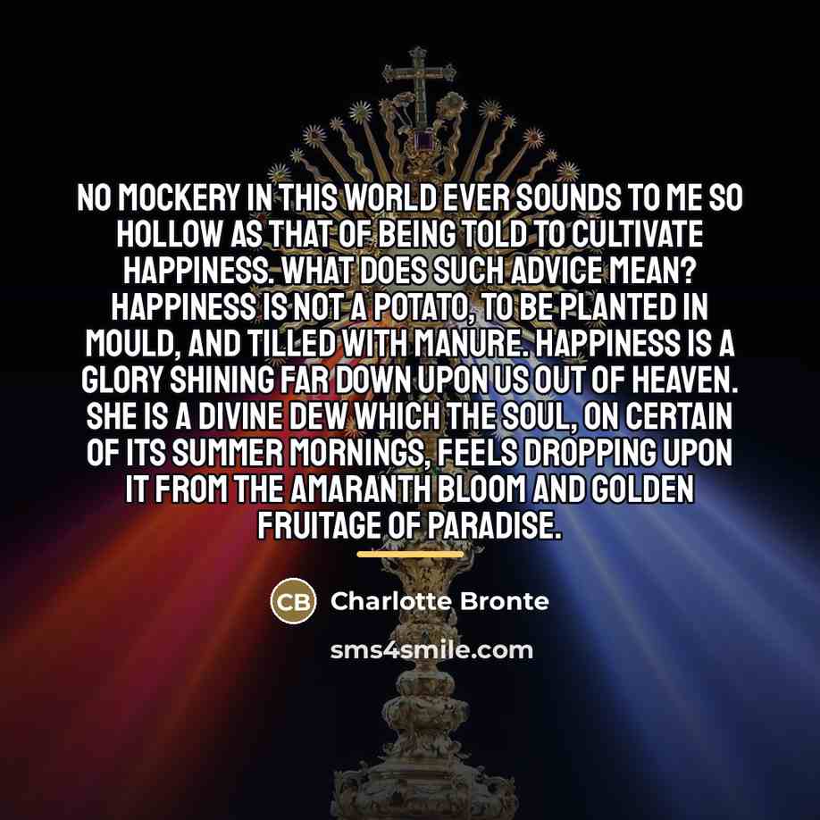 “No mockery in this world ever sounds to me so…” quote by Charlotte Bronte