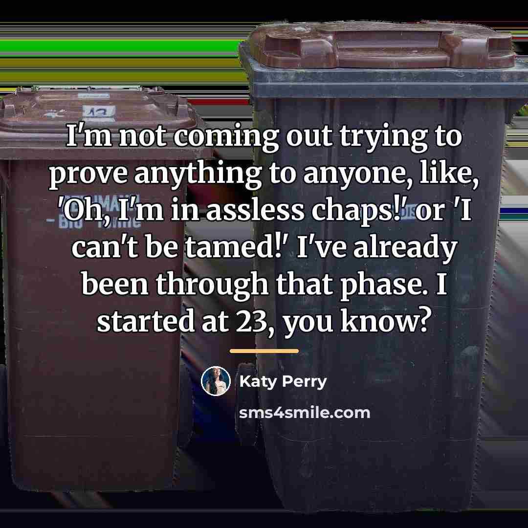 “I'm not coming out trying to prove anything to anyone,…” quote by Katy Perry