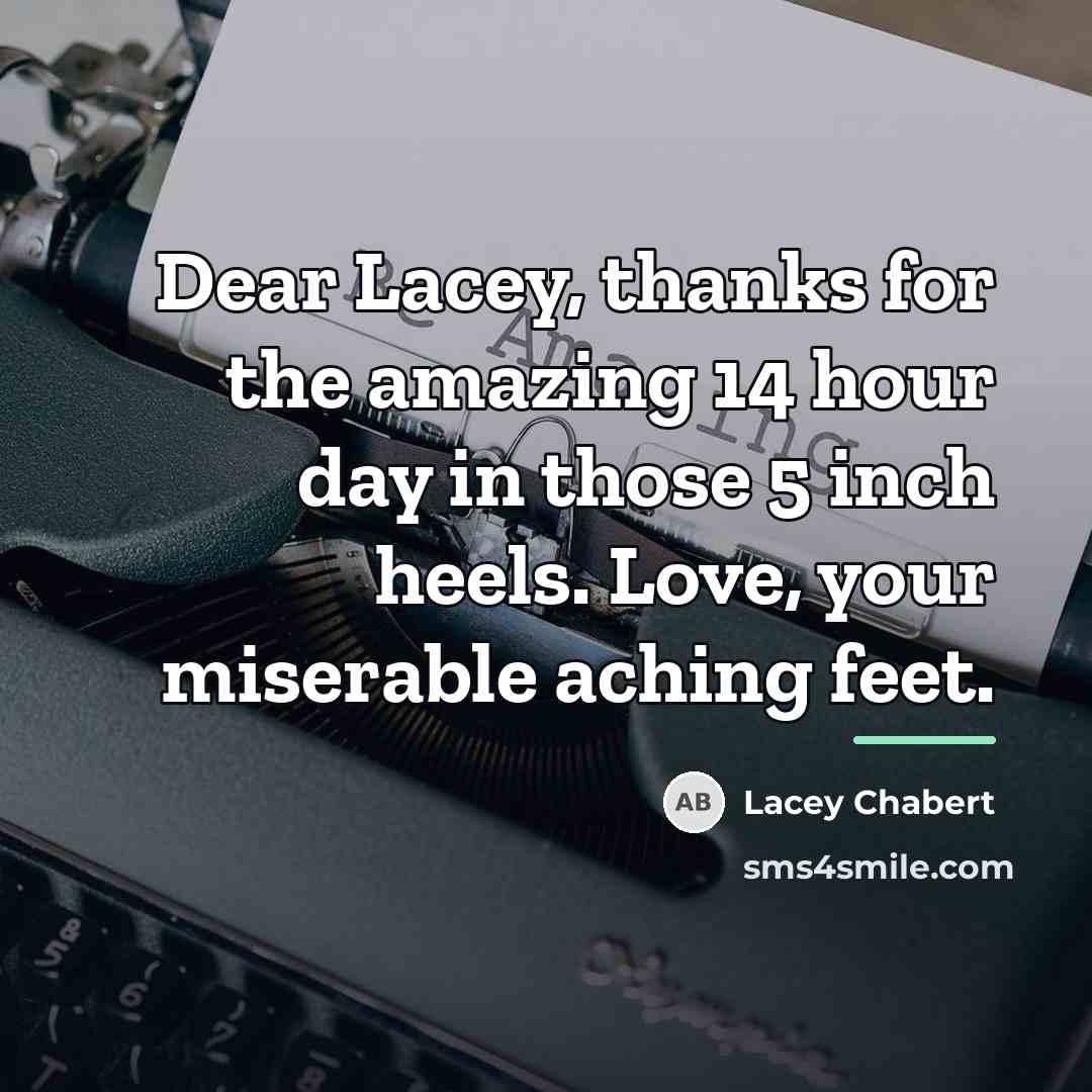 “Dear Lacey, thanks for the amazing 14 hour day in…” quote by Lacey Chabert
