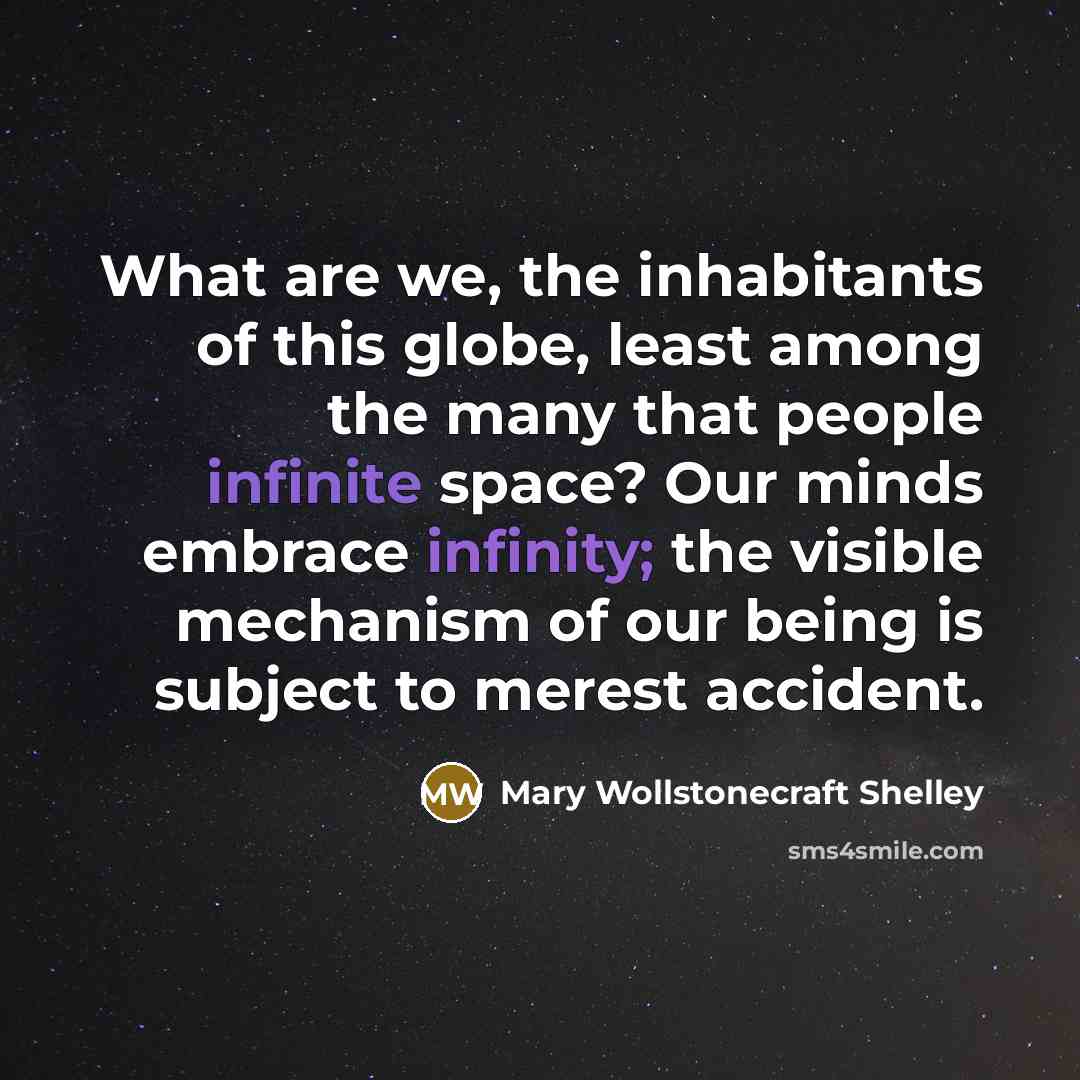 “What are we, the inhabitants of this globe, least among…” quote by Mary Wollstonecraft Shelley