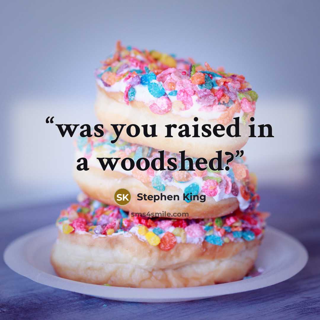 “was you raised in a woodshed?” quote by Stephen King