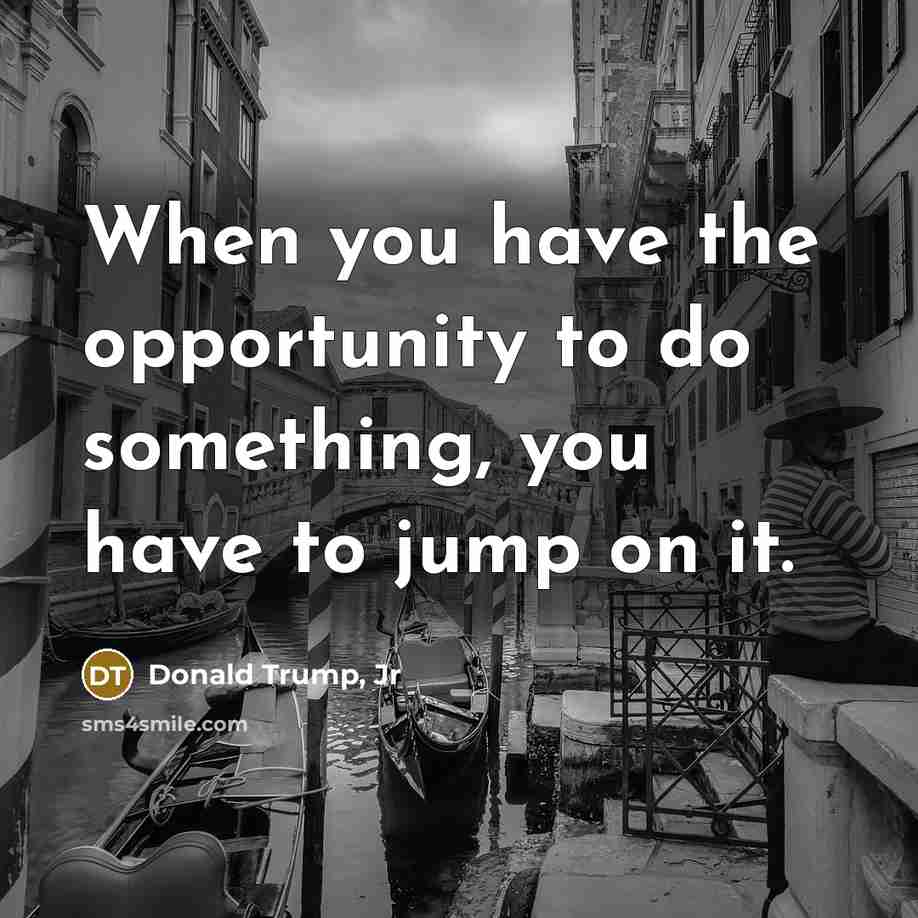 “When you have the opportunity to do something, you have…” quote by Donald Trump, Jr