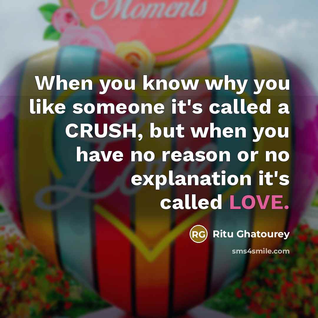 “When you know why you like someone it's called a…” quote by Ritu Ghatourey