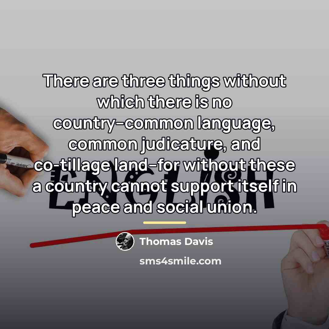 “There are three things without which there is no country--common…” quote by Thomas Davis