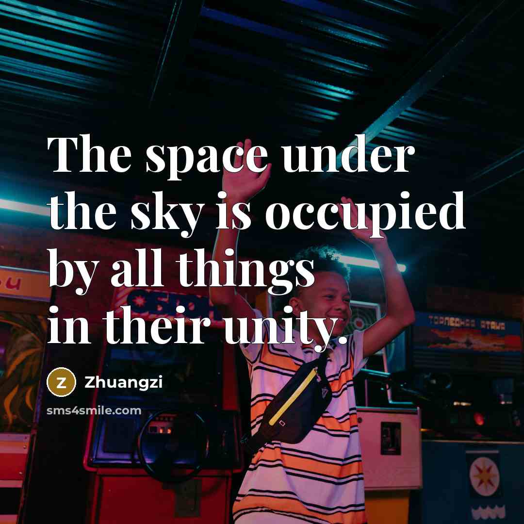 “The space under the sky is occupied by all things…” quote by Zhuangzi