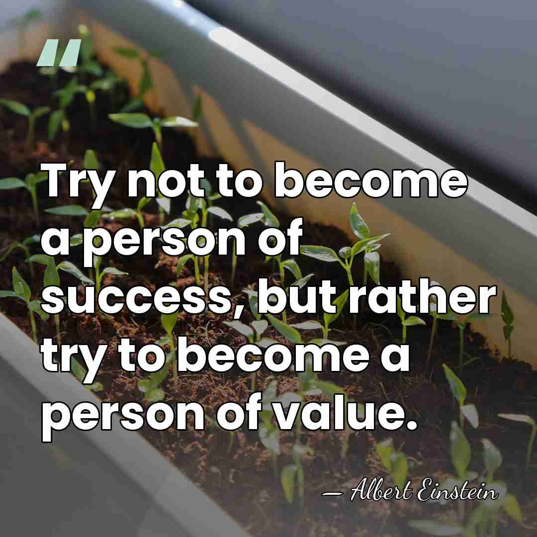 Try not to become a person of success, but rather try to&hellip; - Albert Einstein