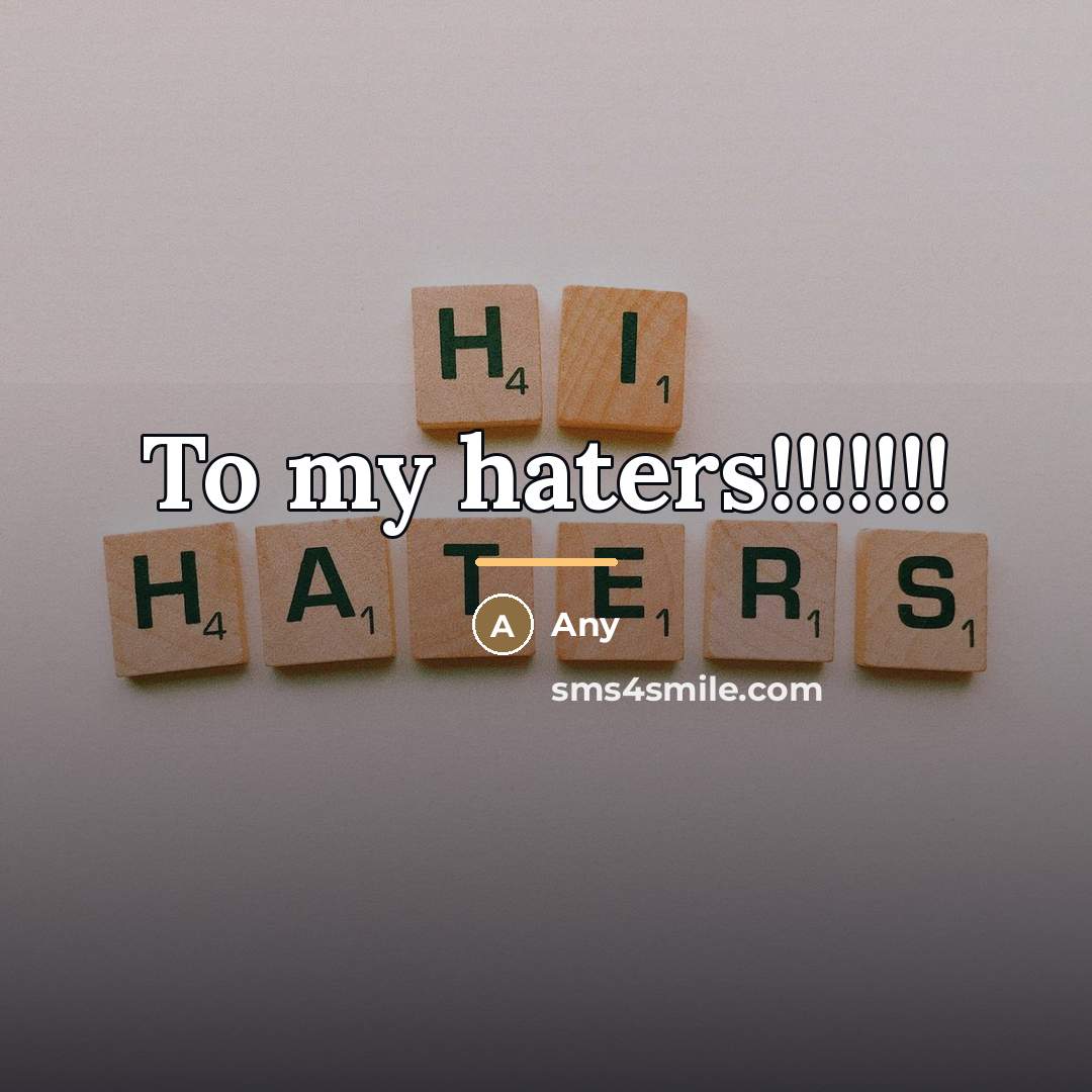 “To my haters!!!!!!!…” quote by Any