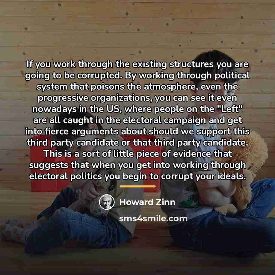 “If you work through the existing structures you are going…” quote by Howard Zinn