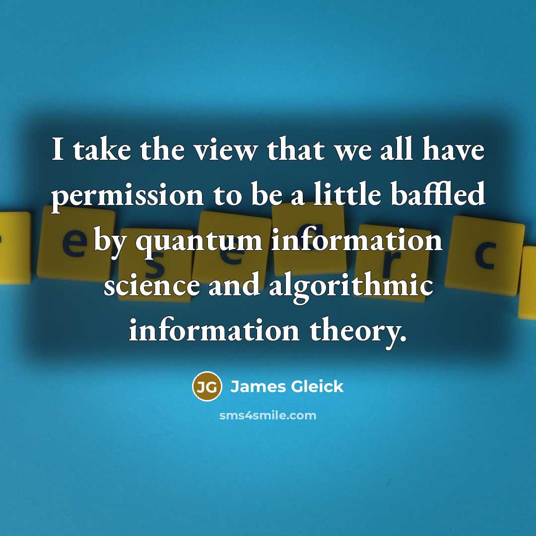 “I take the view that we all have permission to…” quote by James Gleick
