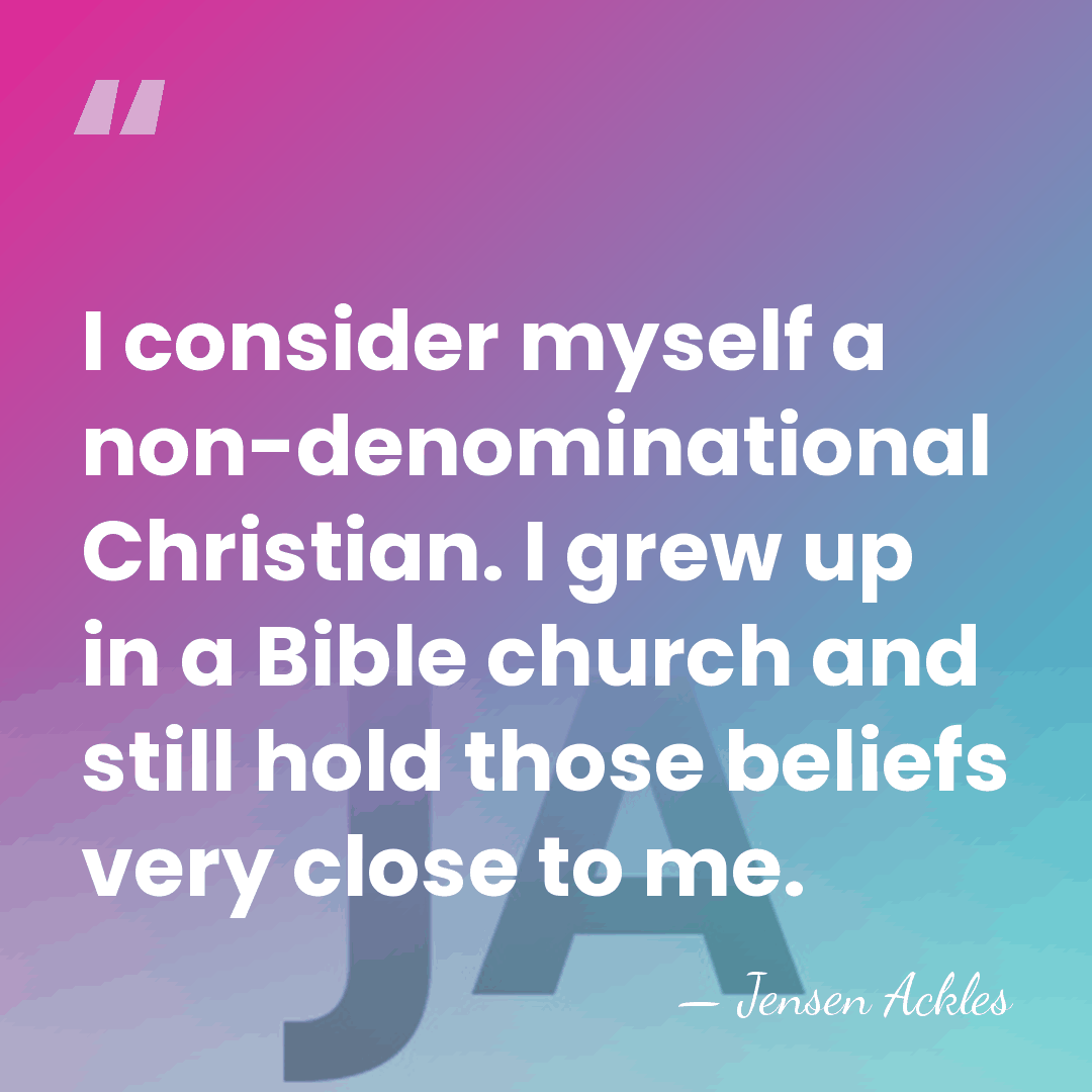 I consider myself a non-denominational Christian. I grew up in a Bible&hellip; - Jensen Ackles