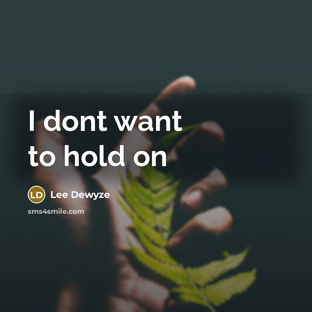 “I dont want to hold on…” quote by Lee Dewyze