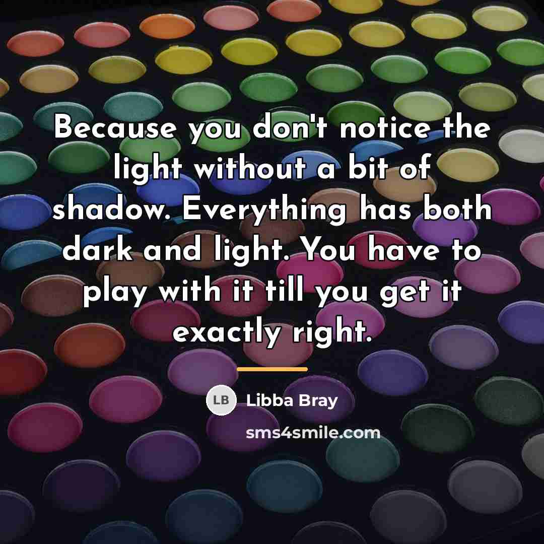 “Because you don't notice the light without a bit of…” quote by Libba Bray