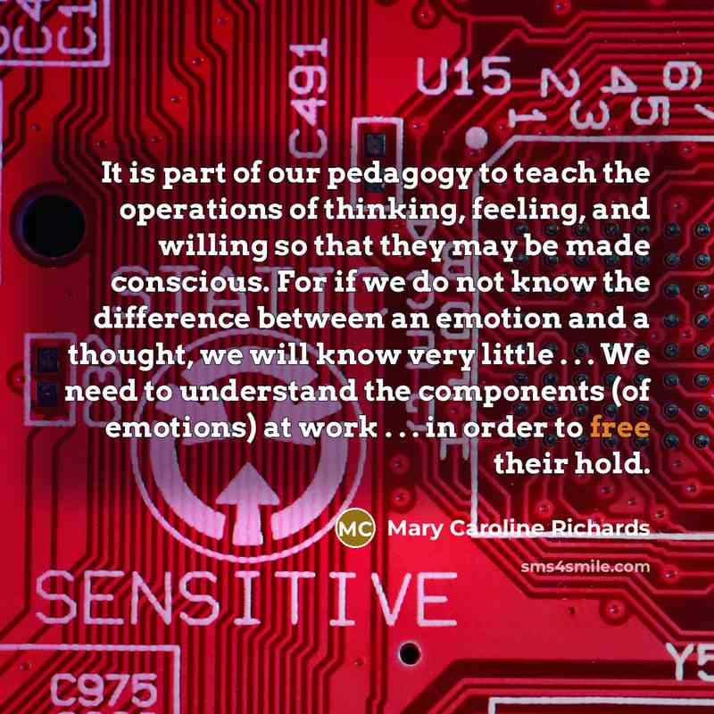“It is part of our pedagogy to teach the operations…” quote by Mary Caroline Richards