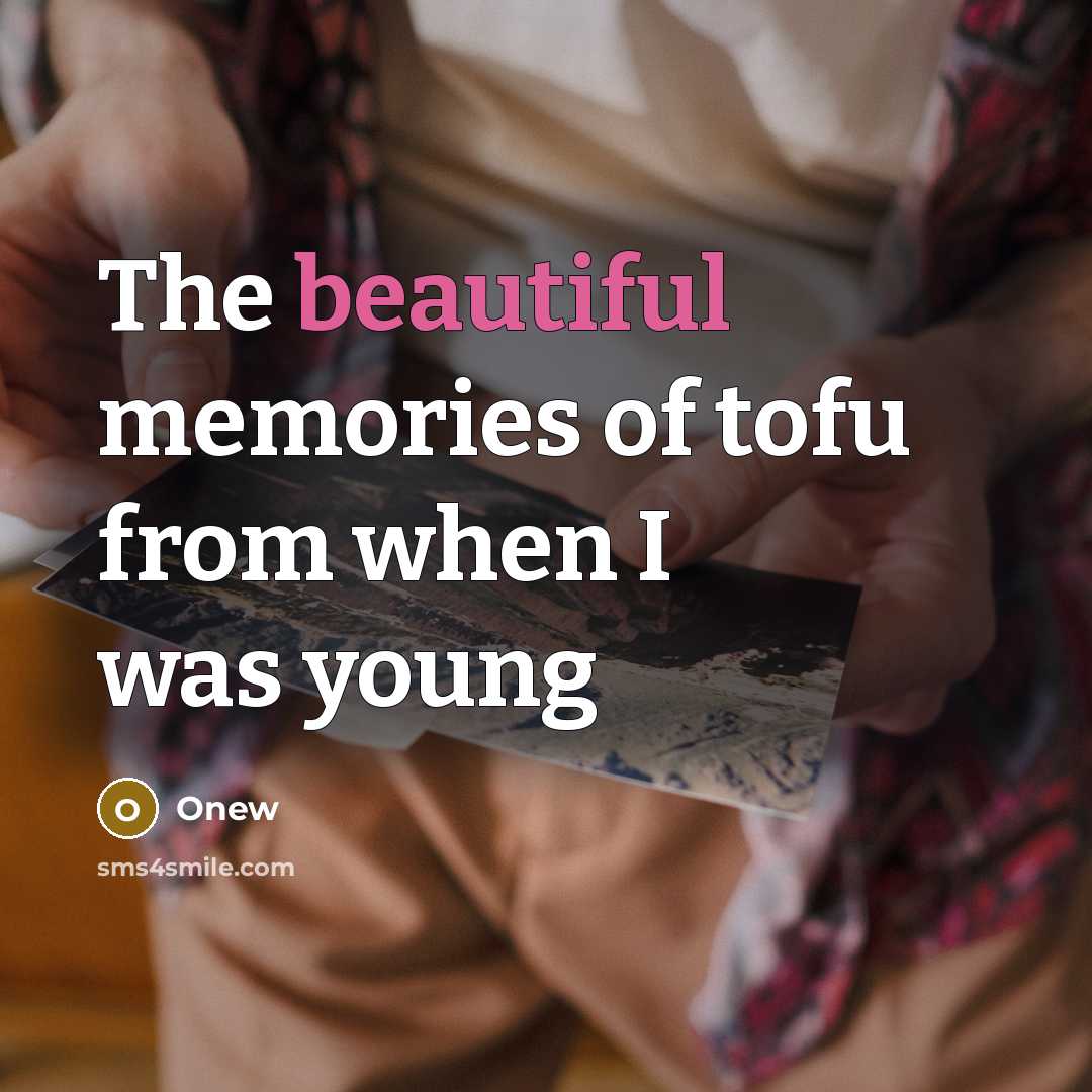 “The beautiful memories of tofu from when I was young…” quote by Onew