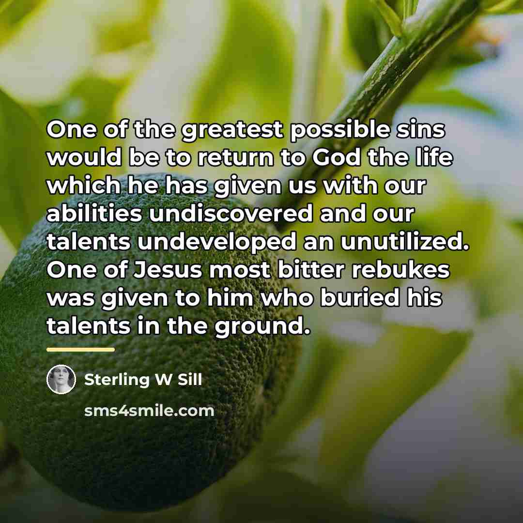 “One of the greatest possible sins would be to return…” quote by Sterling W Sill