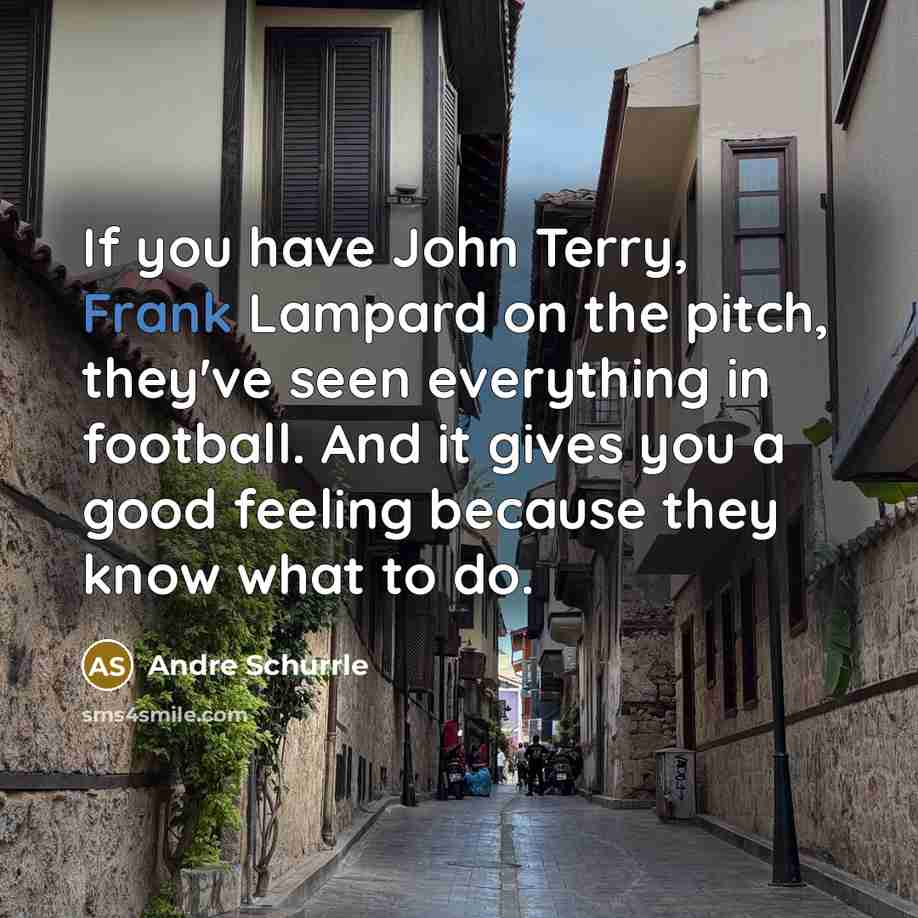 “If you have John Terry, Frank Lampard on the pitch,…” quote by Andre Schurrle
