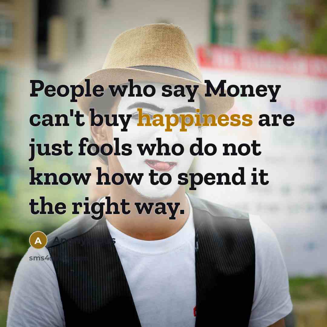 “People who say Money can't buy happiness are just fools…” quote by Anonymous