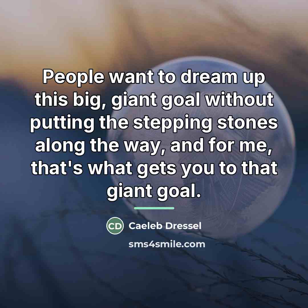 “People want to dream up this big, giant goal without…” quote by Caeleb Dressel
