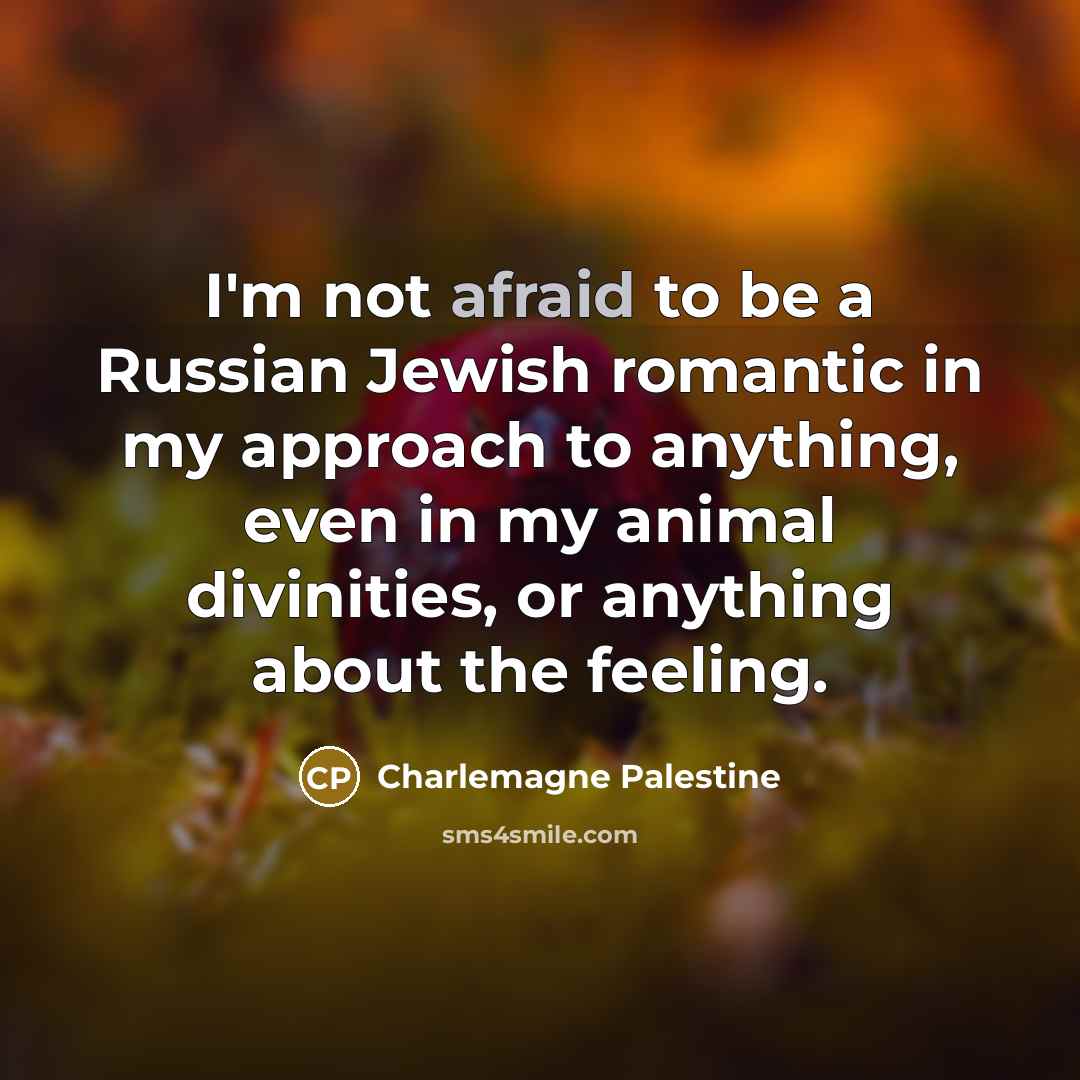 “I'm not afraid to be a Russian Jewish romantic in…” quote by Charlemagne Palestine