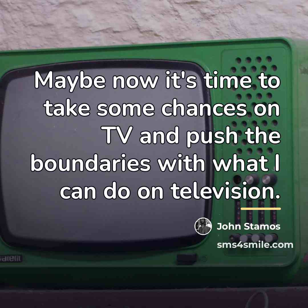 “Maybe now it's time to take some chances on TV…” quote by John Stamos