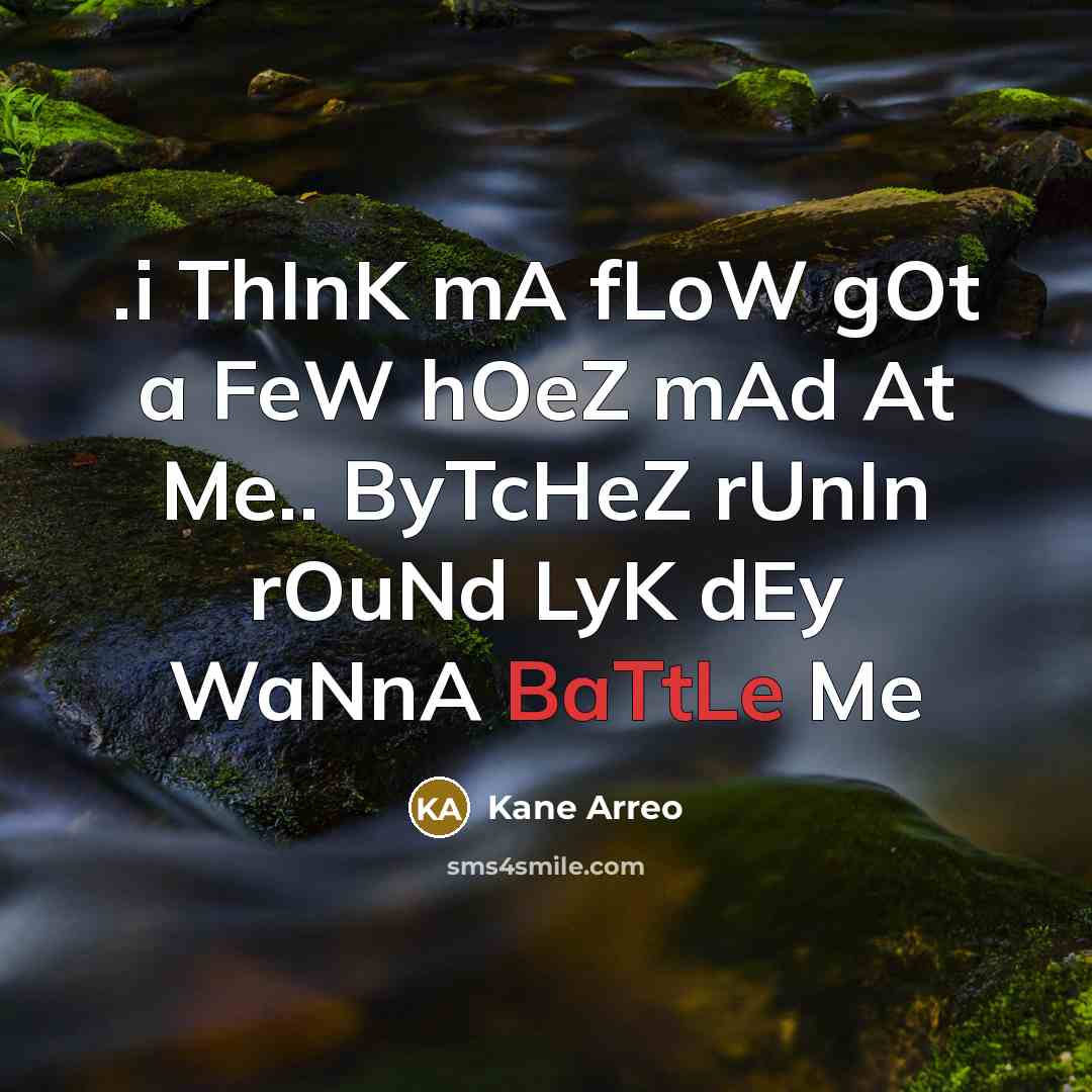 “.i ThInK mA fLoW gOt a FeW hOeZ mAd At…” quote by Kane Arreo
