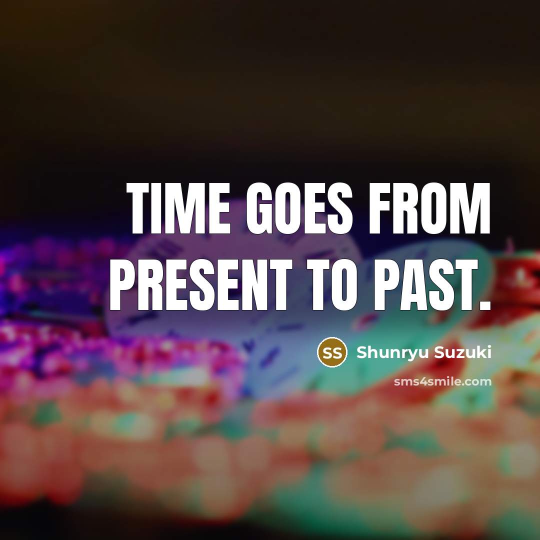 “Time goes from present to past.…” quote by Shunryu Suzuki