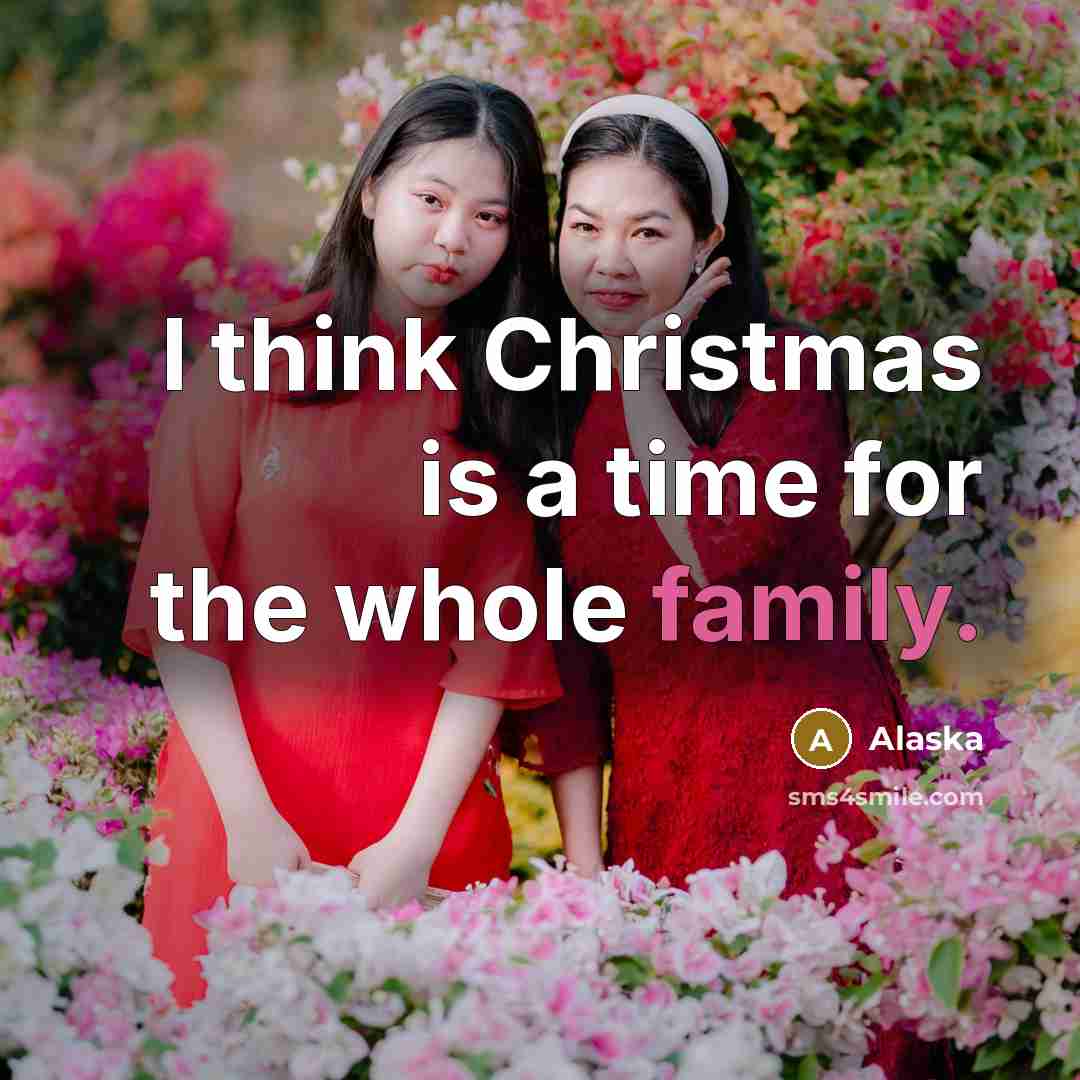 “I think Christmas is a time for the whole family.…” quote by Alaska