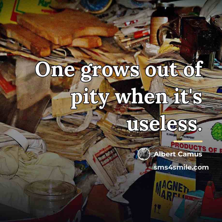 “One grows out of pity when it's useless.…” quote by Albert Camus